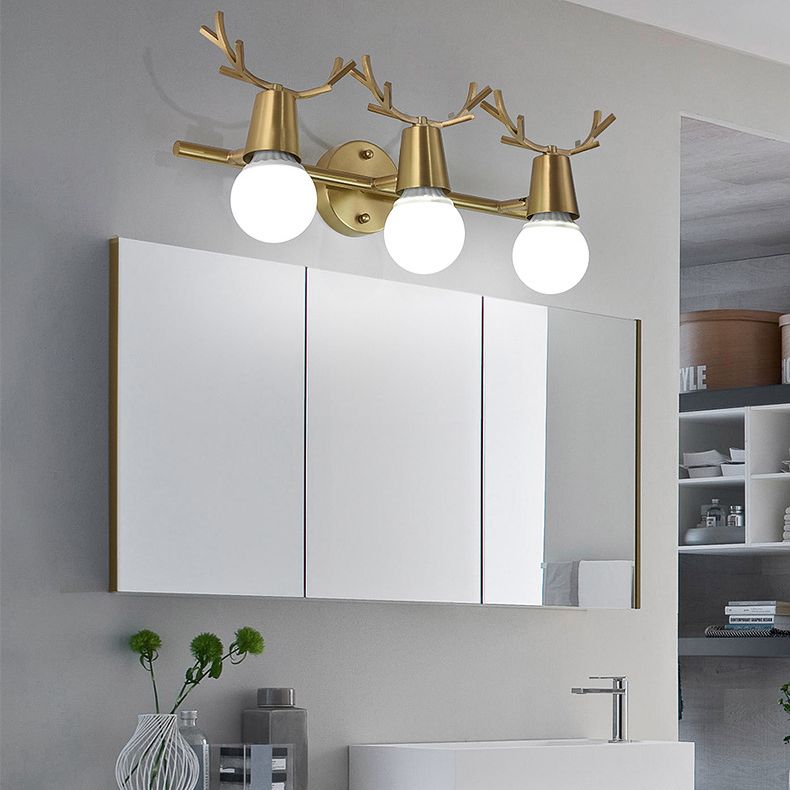 Antler-shaped Vanity Wall Light Nordic Light Extravagant Style Copper Vanity Lamp