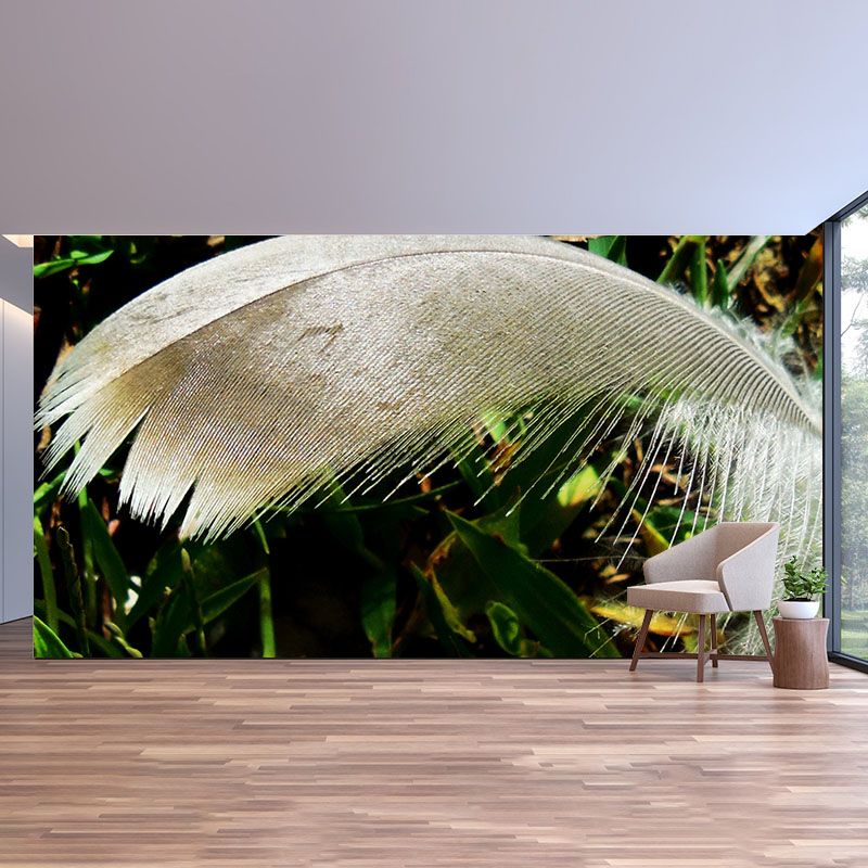 Minimalist Feather Mural Wallpaper Waterproofing Wall Covering for Sitting Room