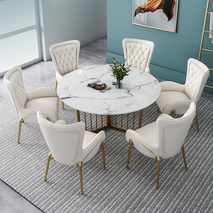 Modern Stone Dining Table Round White Dining Table for Kitchen