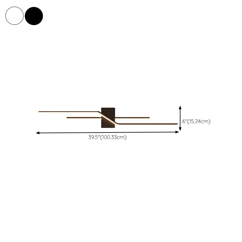 2-Light Modernism Wall Mounted Sconce White/Black LED Wall Light for Foyer