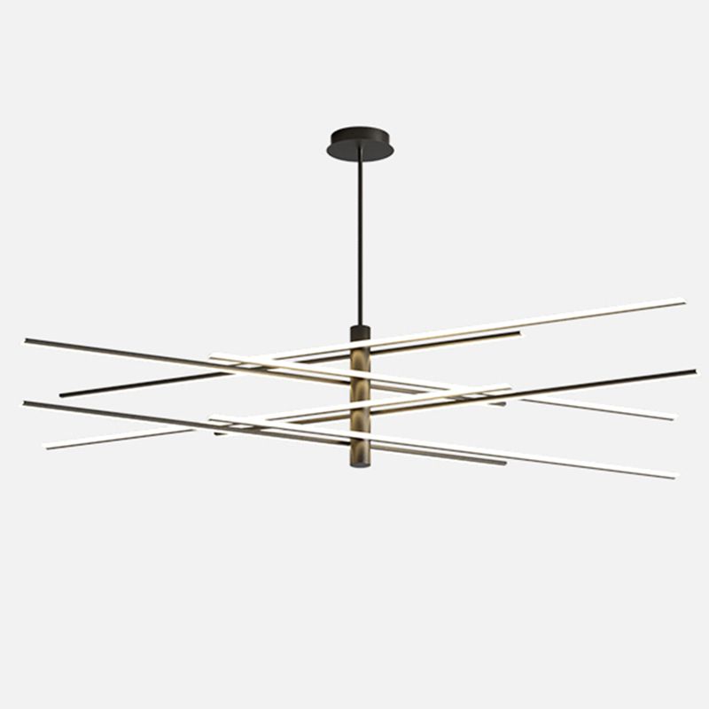 Lineaire woonkamer kroonluchter acryl -eenvoud LED -ophanging verlichting armatuur