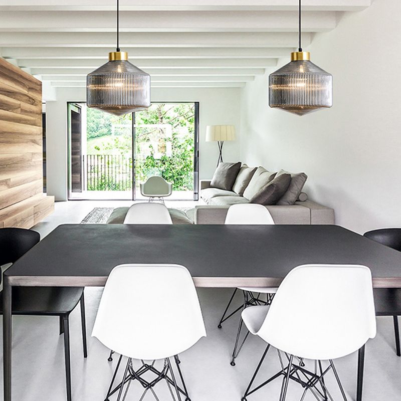Géométrie moderne en forme de pendentif en verre 1 salle à manger de tête.