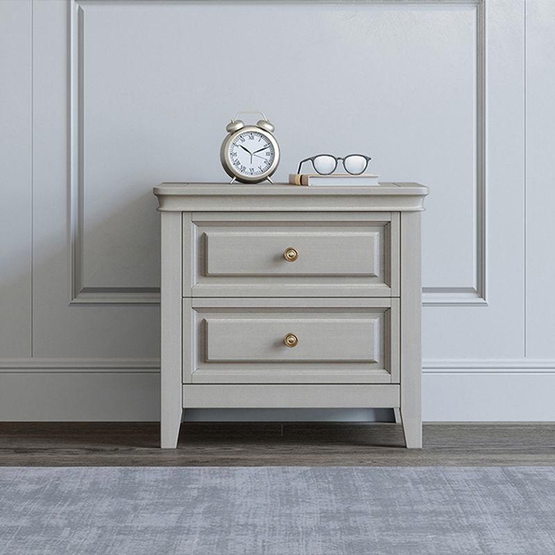 Solid Wood Bed Nightstand Traditional Night Table with Drawer