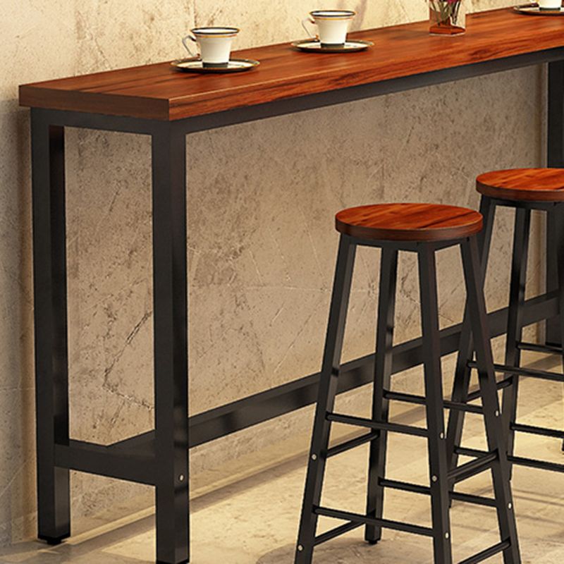 Contemporary Style 1/4/5/9 Pieces Solid Wood Rectangular Bar Table Set for Indoor