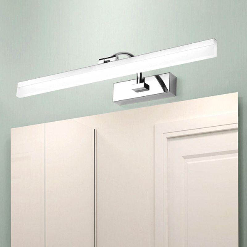Acryllim -Eitelkeitslicht zeitgenössischer LED -Chrom -Finish -Wandmontagelampe für Badezimmer, 16 "/19,5" Durchmesser