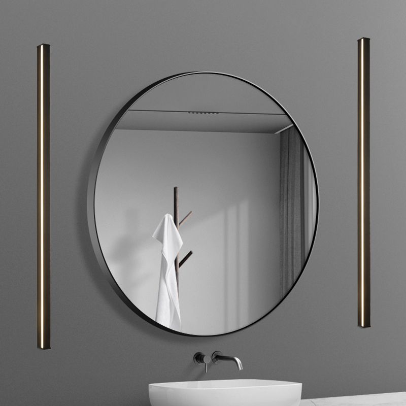 Modern Metal Wall Sconce Linear Shape Vanity Lamp with Plastic Shade for Bathroom