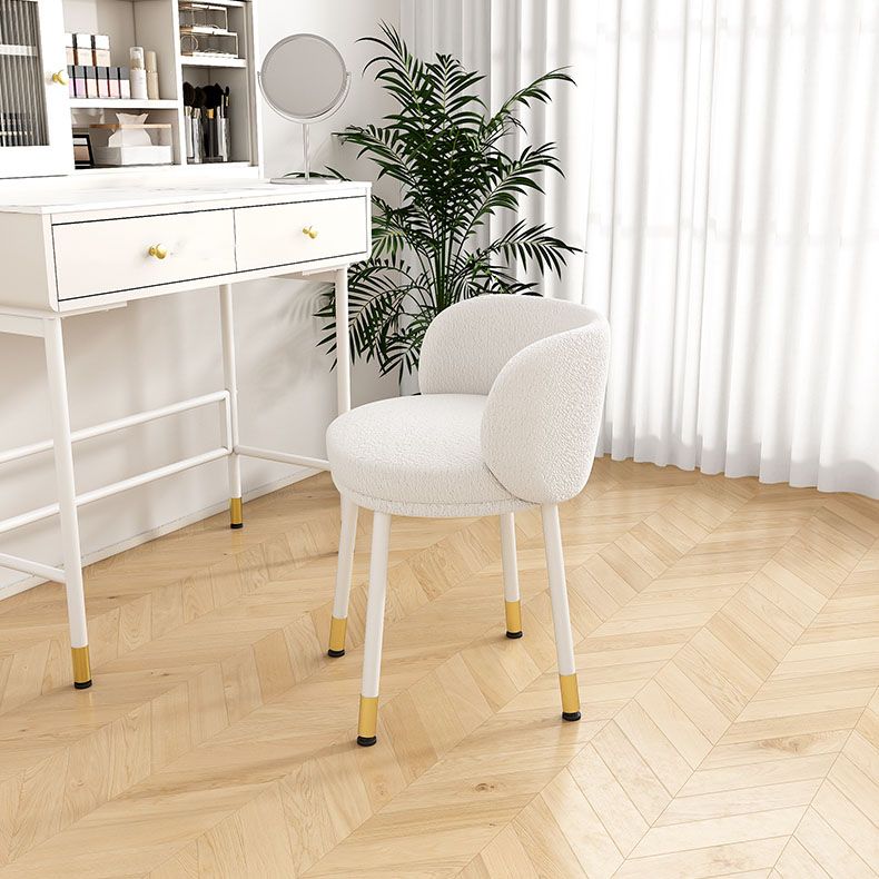 Scandinavian Upholstered Dining Chairs Armless Solid Back Chair