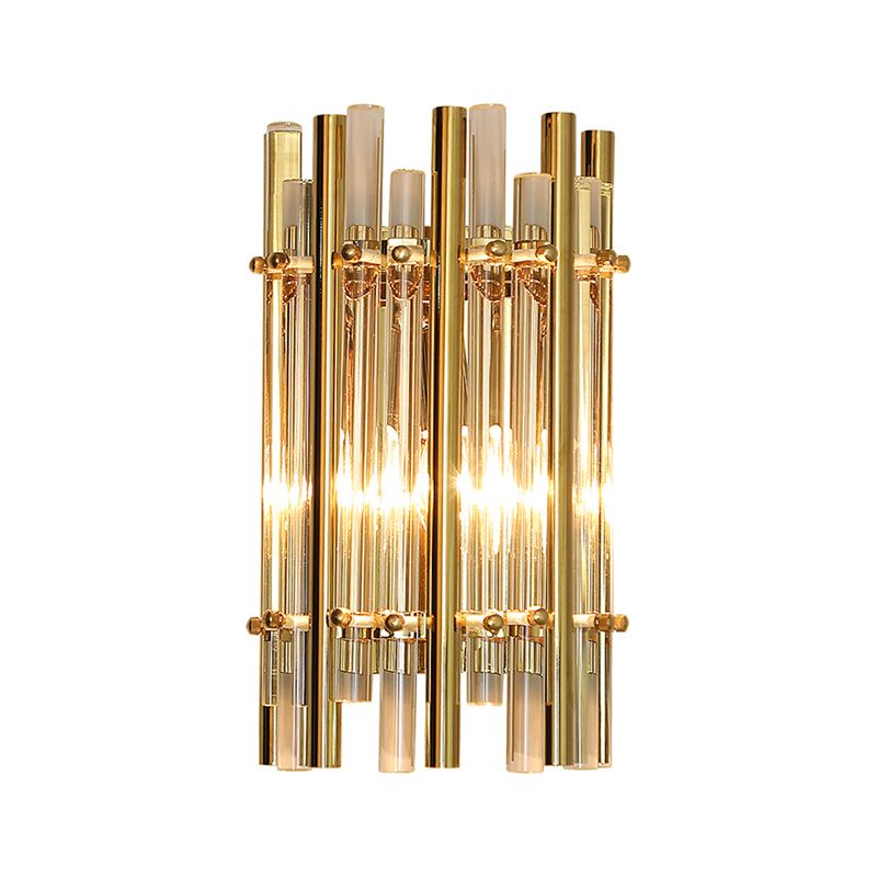 Tubular Wall Donce Modernist Style Clear Crystal y Metal 1 Light Golden Wall Lighting para dormitorio