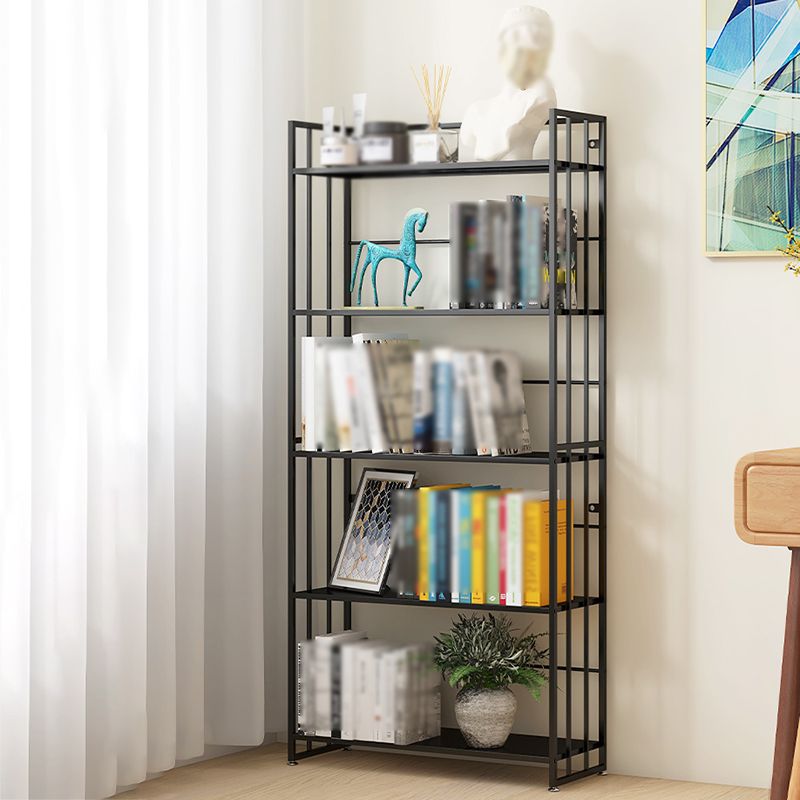 Modern Style Metal Bookshelf Vertical Open Shelf Bookcase for Study Room