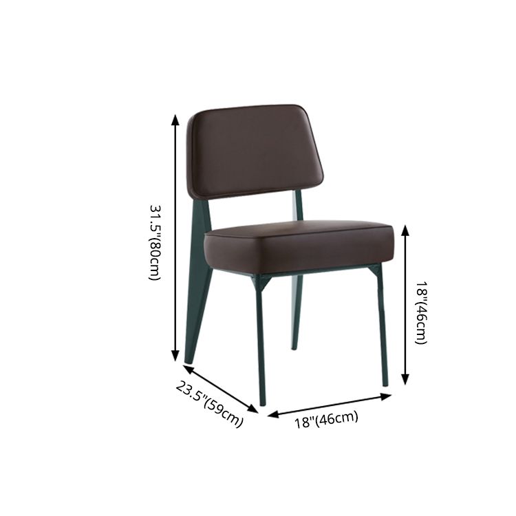 Chaise d'appoint scandinave à dossier ouvert, chaise de salle à manger rembourrée en métal