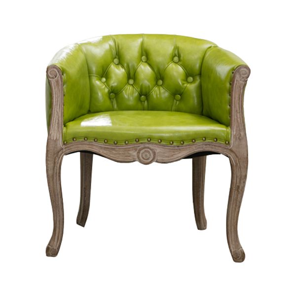 Modern Style Arm Chair Wood Solid Back Dining Accent Chair for Kitchen