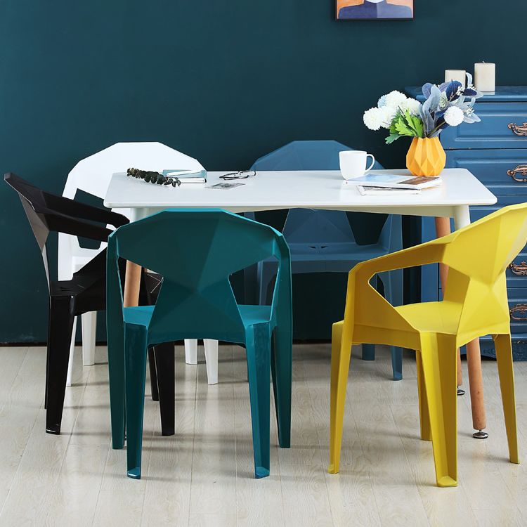 Nordic Style Plastic Dining Armchair Open Back Dining Side Chair for Restaurant