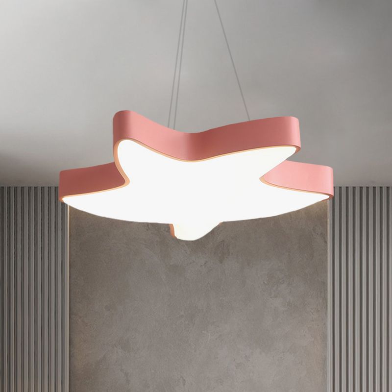 Asteroidea LED Hanging Lamp Macaron Acrylic Pink/Yellow/Blue Kids Bedroom Pendant Ceiling Light