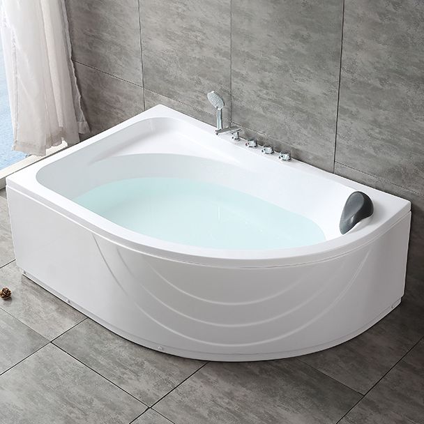 Modern White Corner Bath Acrylic Center-Back Soaking Bathtub