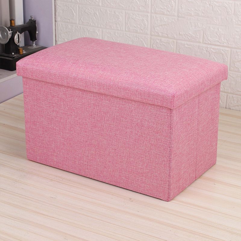 Modern Solid Color Ottoman Cotton Rectangle Ottoman for Living Room