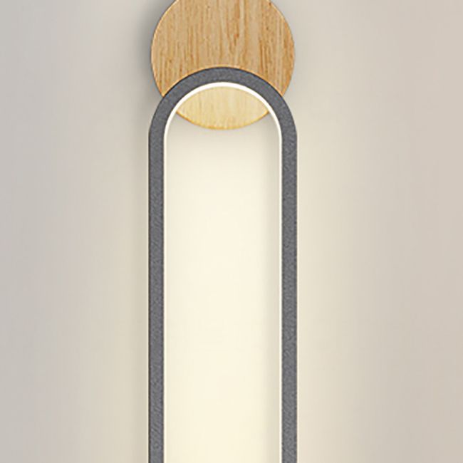 1 leichte ovale Wandbeleuchtungsbehörden moderne Holzwandmontage -Lichter im modernen Stil