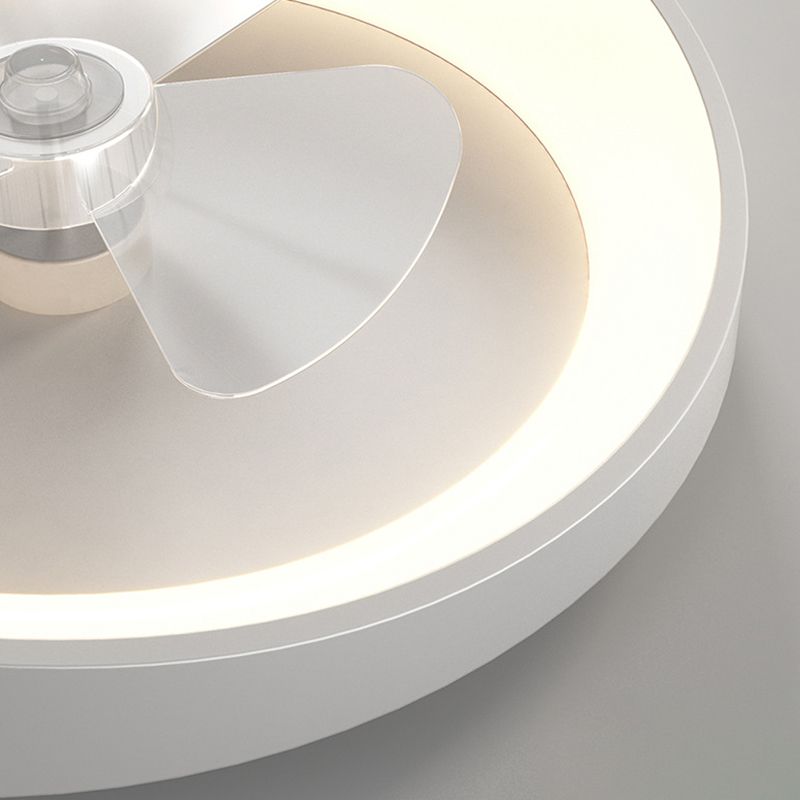 1 - Light LED Fan Light in Matte White Metal Ceiling Fan Fixture