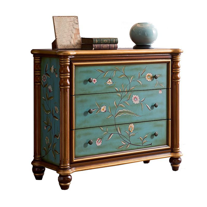 Ornate Traditional Dresser Wood Storage Chest with Drawers for Bedroom