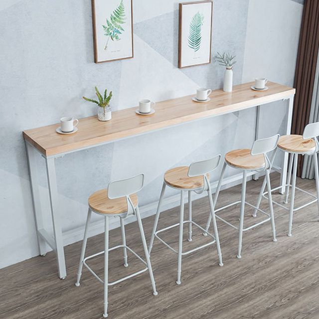 Rectangle Bar Table Contemporary Wood Bar Table with Trestle Base