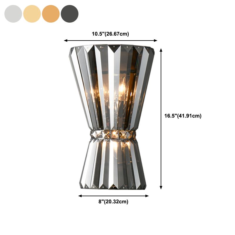 3-Light Geometric Wall Light Sconce Modern Style Crystal Wall Lighting