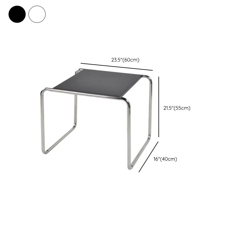 Minimalist Rectangular 15.7" D End Table Modern Steel Sled Side Table