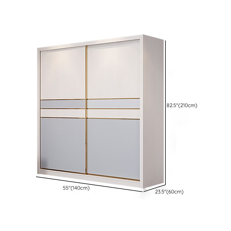 Bedroom Sliding Doors Armoire Coastal Wooden Storage Cabinet