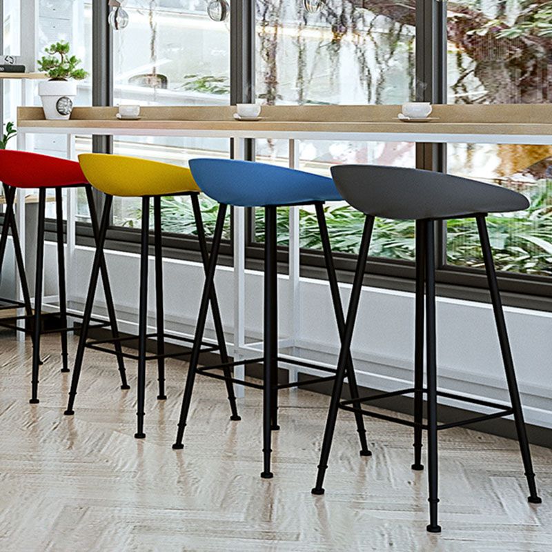 Contemporary Matte Finish Metal Barstool Home Footrest Stool