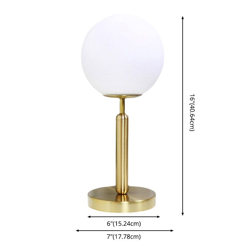 Global Bedside Night Light Opaline Glass 1 Bulb Minimalist Table Light
