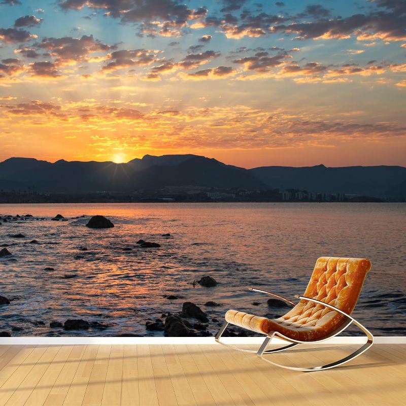 Beautiful Sea Mural Horizontal Photography Modernism Wall Decor for Living Room