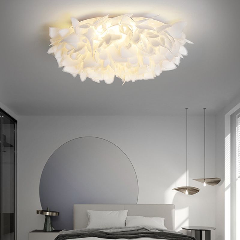 Modern Ceiling Lamp Creative LED Flush Mount Light Fixture with Plastic Shade for Bedroom