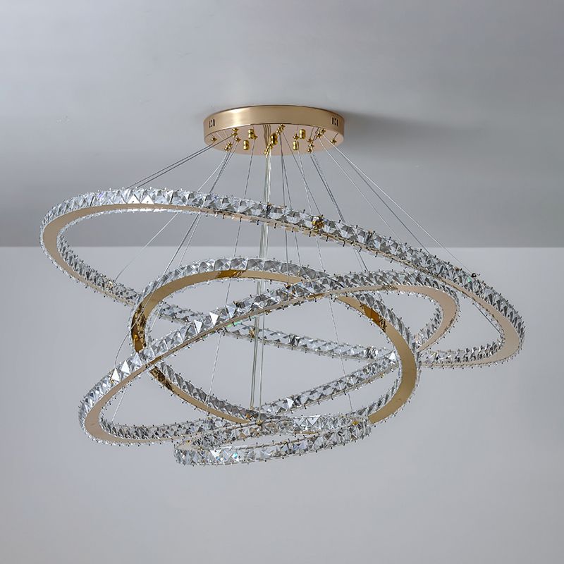 Zeitgenössische mehrschichtige Decke hängende Licht mit Kristallschatten für Esszimmer