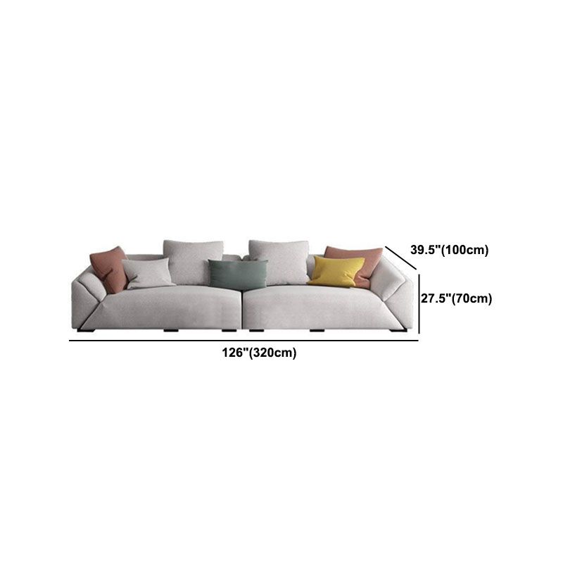 Modernism Tuxedo Arm Sofa Stain Resistant Fabric Sofa in Gray