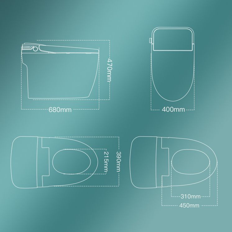 Modern Flush Toilet Concealed Tank One-Piece Toilet with Slow Close Seat