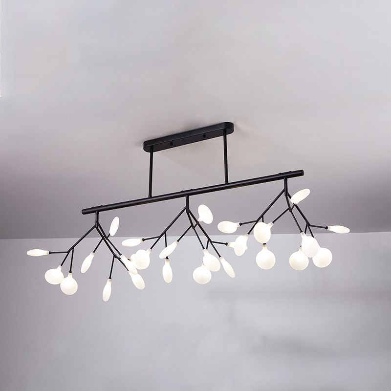 Leaves LED Pendant Light Fixture Modernist Acrylic 27 Heads Island Lamp for Living Room
