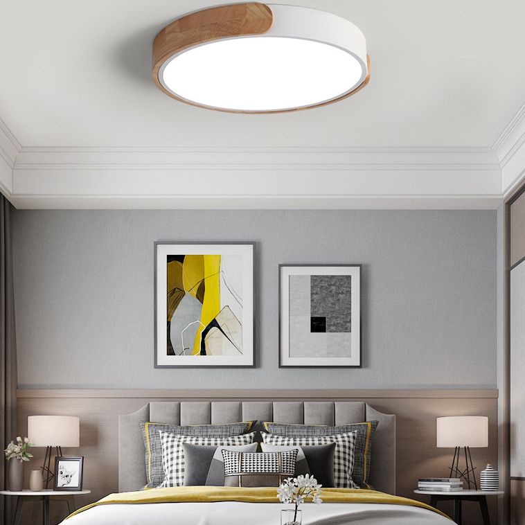 Modern Style 1-Light Flush Mount Light Fixtures Cylinder Metal Flush Ceiling Led Light Fixture