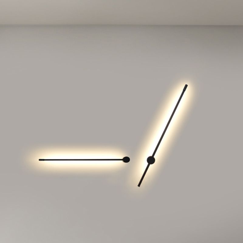 Contemporary Linear Wall Light Fixture Aluminum Living Room LED Wall Mounted Lamp