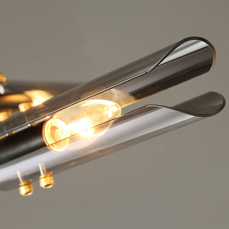 Zwart glas kroonluchter lichten Noordse moderne plafondlamp voor woonkamer voor woonkamer