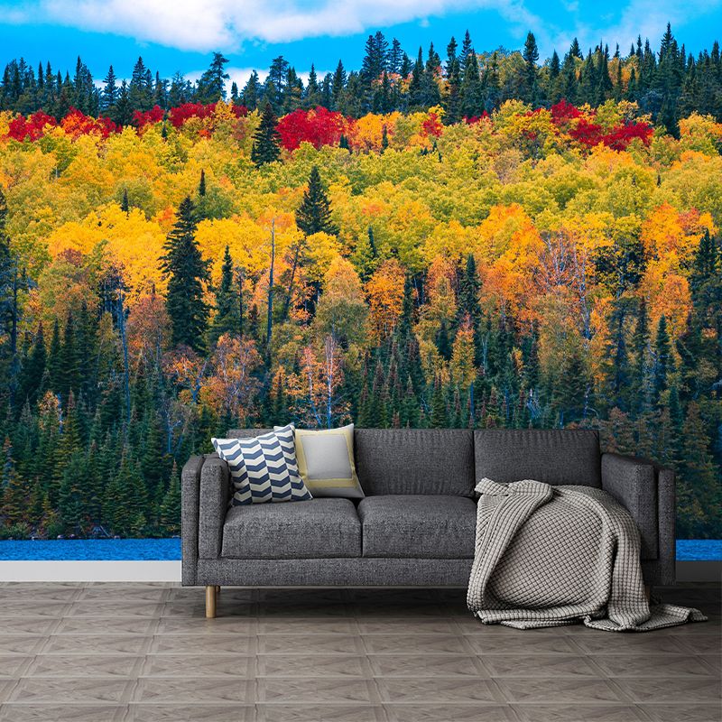 Contemporary Forest Landscape Home Mural Mildew Resistant Wall Decor for Bedroom