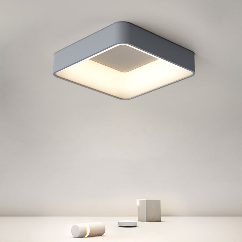Square Ceiling Mount Light Modern LED Ceiling Light with Acrylic Shade for Bedroom