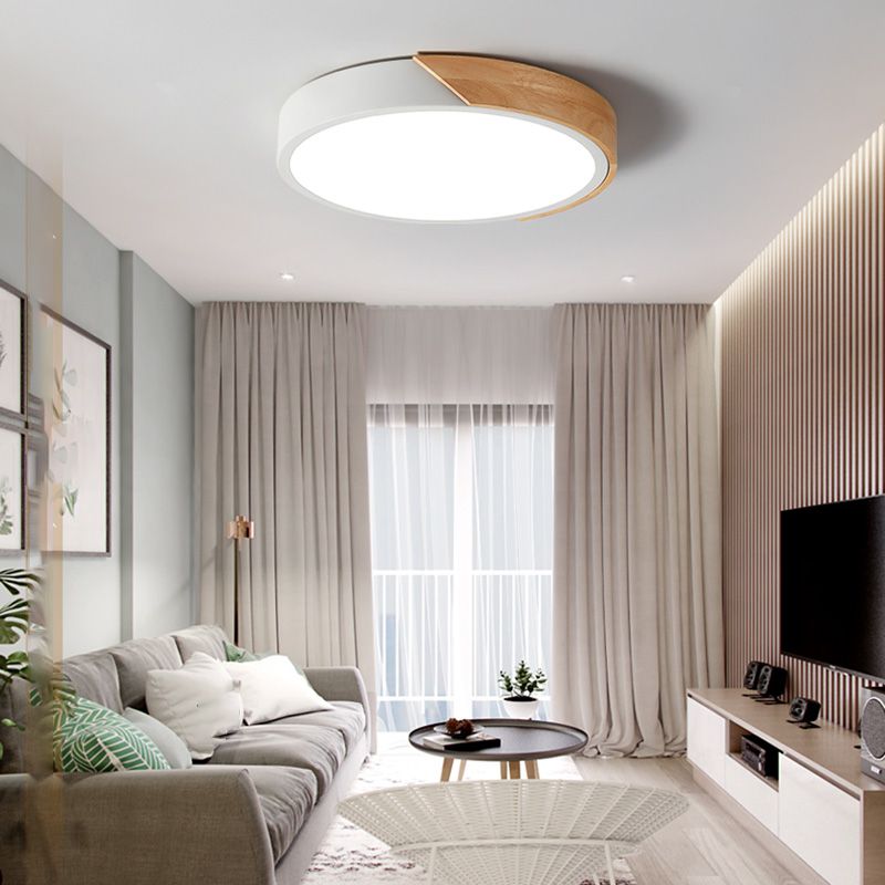 Modern Macaroon Style LED Ceiling Lamp Iron Geometric Ceiling Fixture for Bedroom