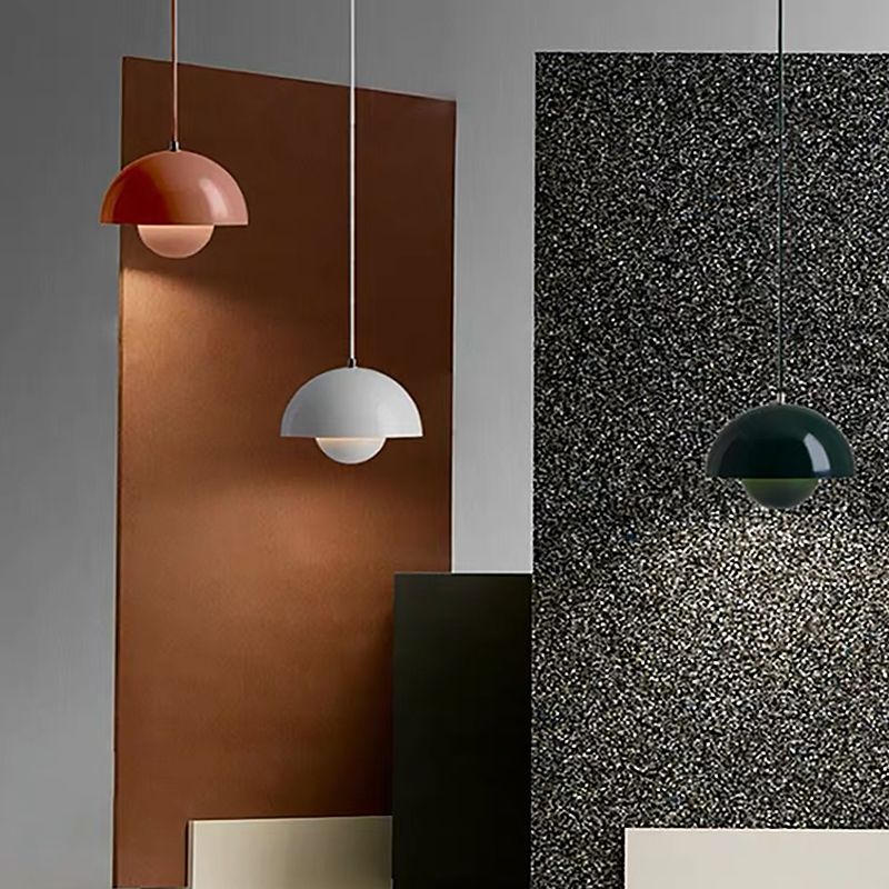 Lámpara colgante de domo de estilo moderno metal 1 luz Luz colgante para sala de estar de dormitorio