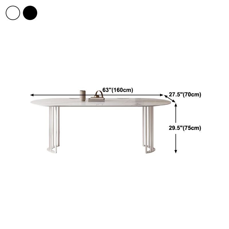 Simplicity Style Oval Double Furniture Stone Dining Table for Dining Room