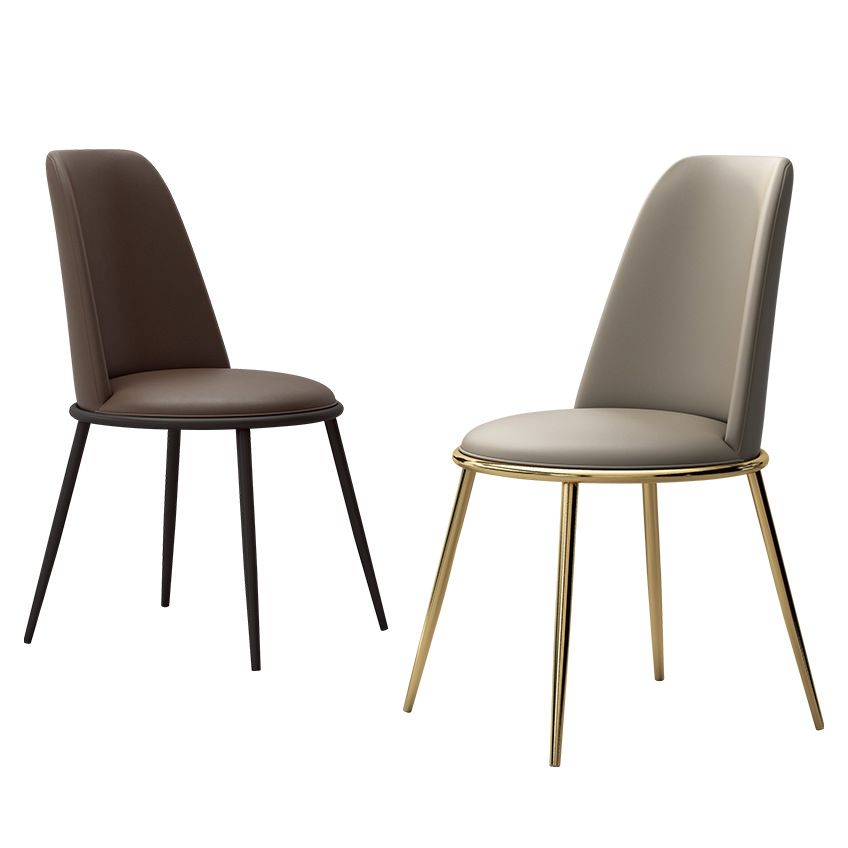 Ensemble de chaises en métal de style contemporain, cuisine, salle à manger, chaises d'appoint à dossier solide (Ensemble de 2)