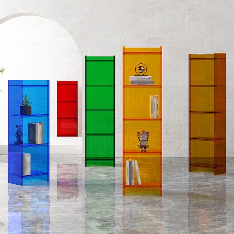 Closed Back Plastic Bookcase Scandinavian Style Bookshelf for Home Office Study Room