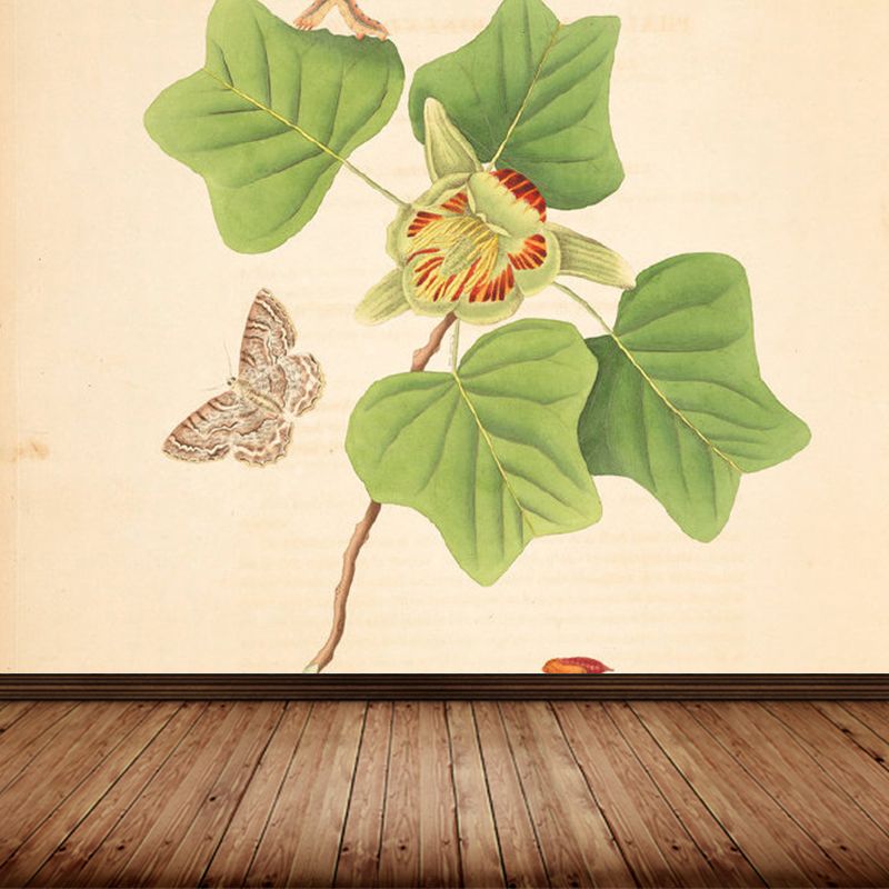 Beige Tree Branch Mural Wallpaper Botanical Contemporary Stain Resistant Wall Art