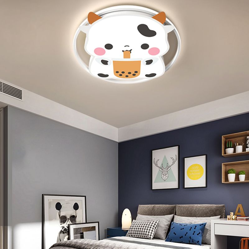 Lovely Cow LED Ceiling Light Modern Simple Style Flush-mount Lamp for Bedroom Living Room