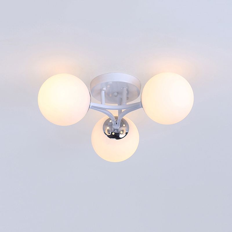 Glass Ball Shape Flush Ceiling Light Modern Multi Lights Flush Light Fixtures