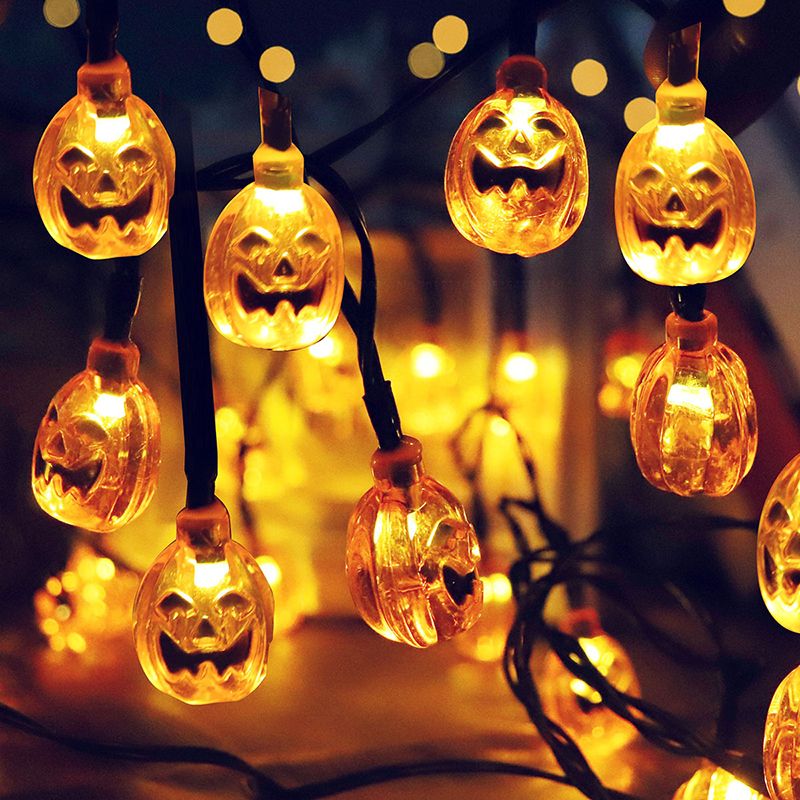 Pumpkin Plastic Battery String Light Contemporary Clear LED Halloween Fairy Lighting