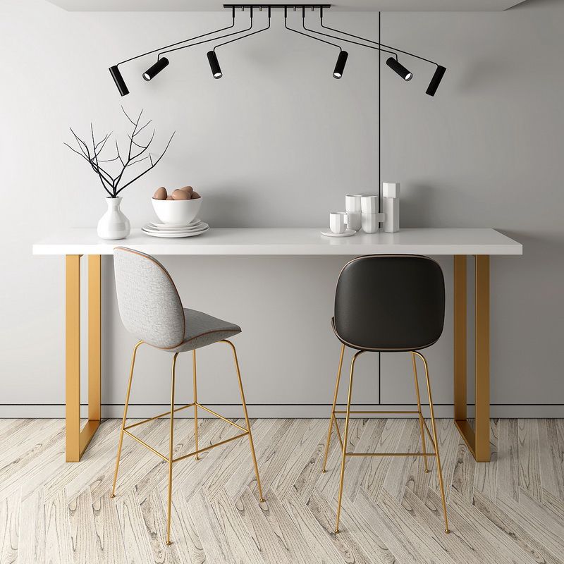 Solid Wood Bar Table Set Glam Rectangle 1/3/4/5 Pieces Counter Table