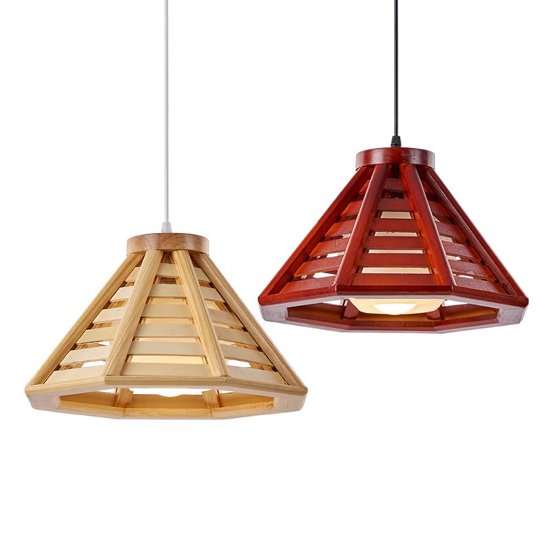 Moderne stijl hanglampverlichting bevestiging conische hanglamp met hout tint